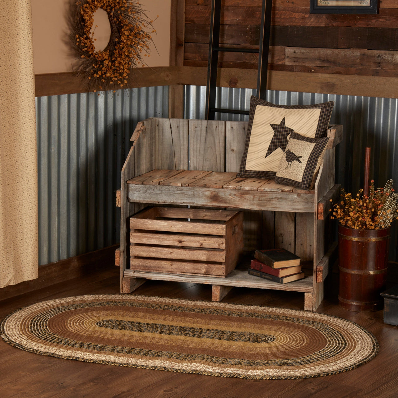 Kettle Grove Jute Oval Braided Rug VHC Brands