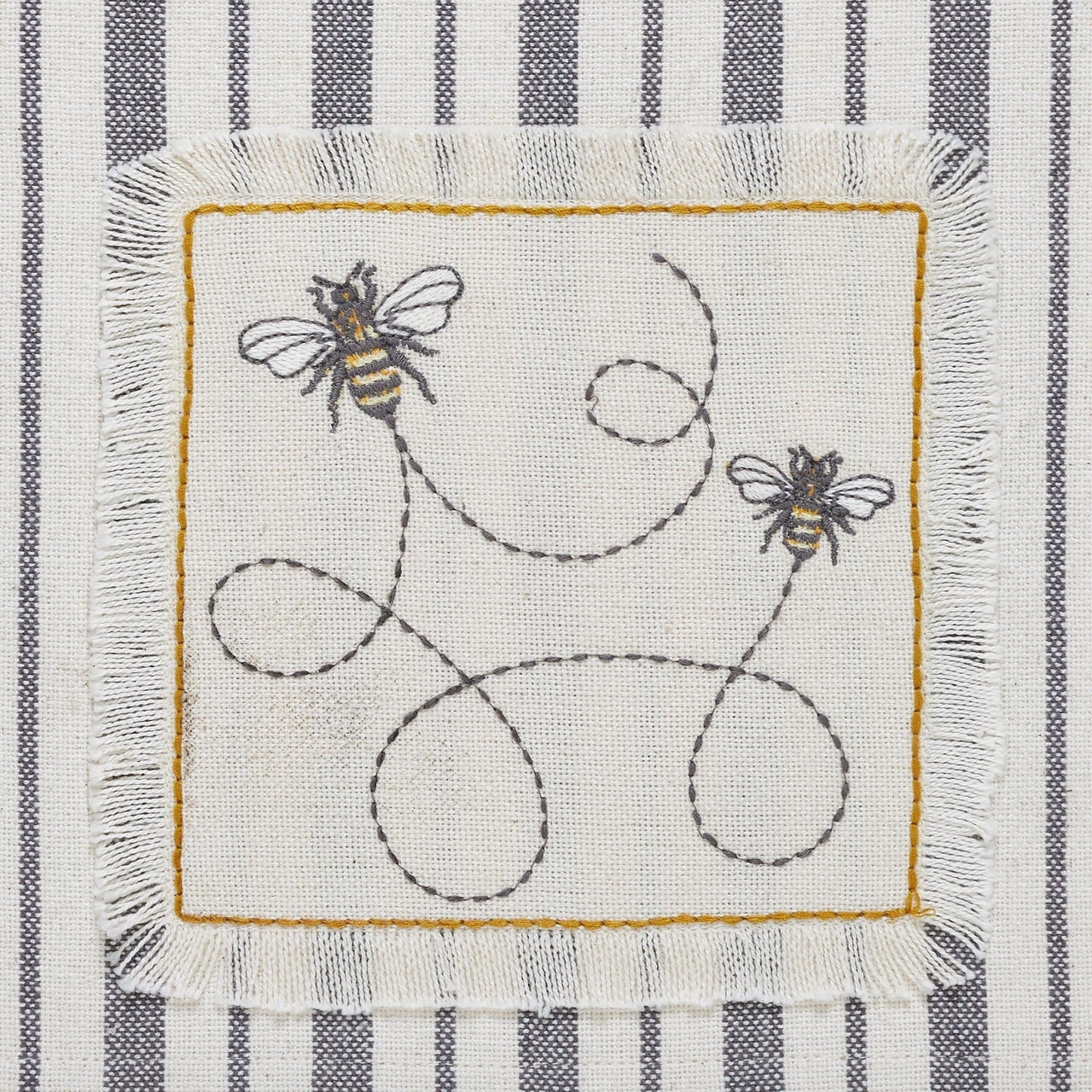 Embroidered Bee Tea Towel Set of 4 19x28 VHC Brands