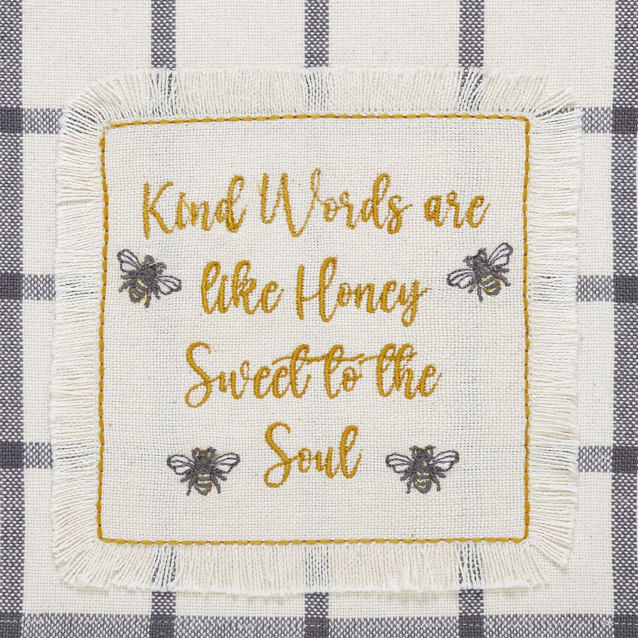 Embroidered Bee Tea Towel Set of 4 19x28 VHC Brands