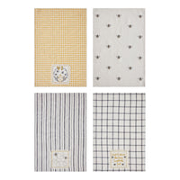 Thumbnail for Embroidered Bee Tea Towel Set of 4 19x28 VHC Brands