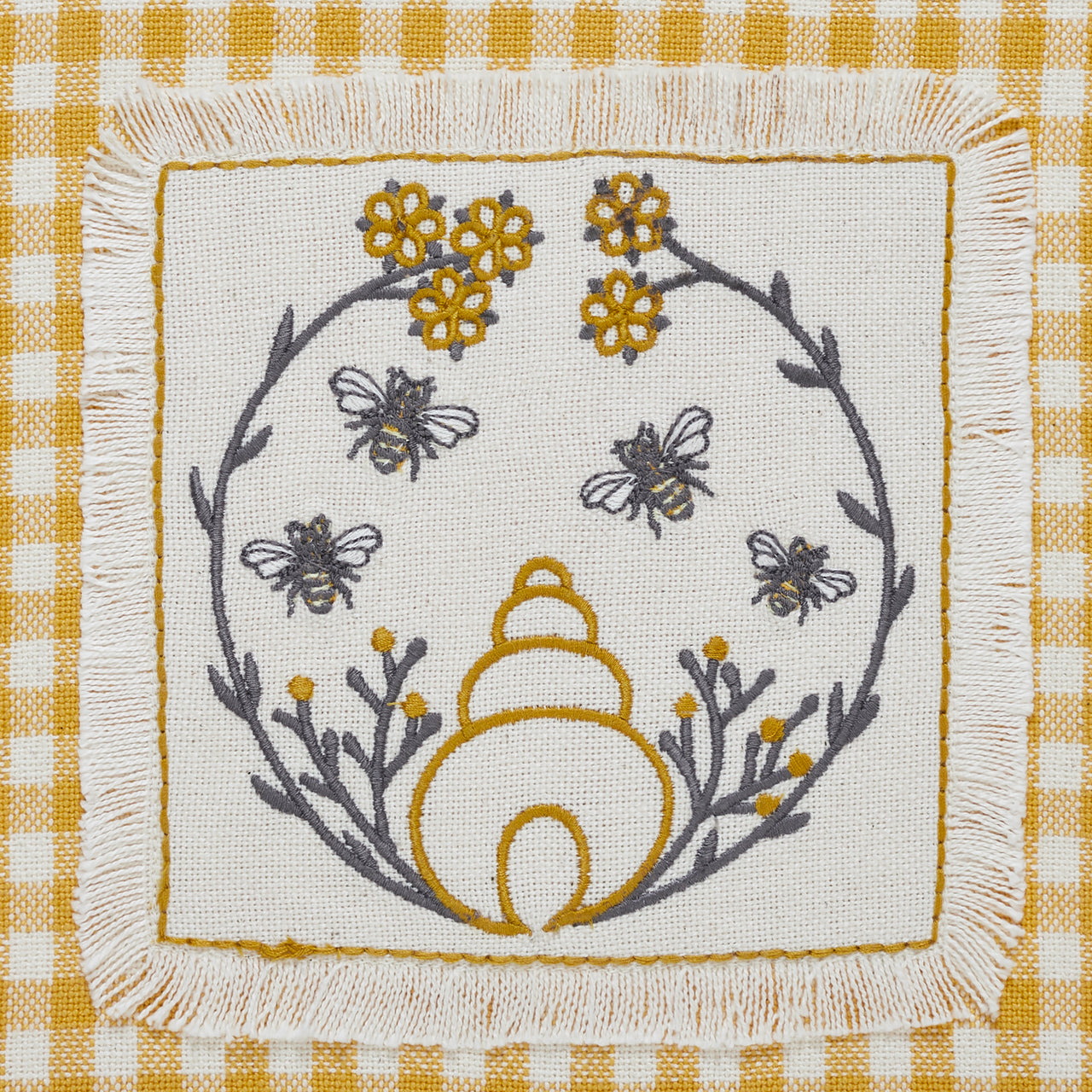 Embroidered Bee Tea Towel Set of 4 19x28 VHC Brands