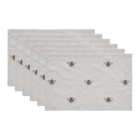 Thumbnail for Embroidered Bee Placemat Set of 6 12x18 VHC Brands - The Fox Decor