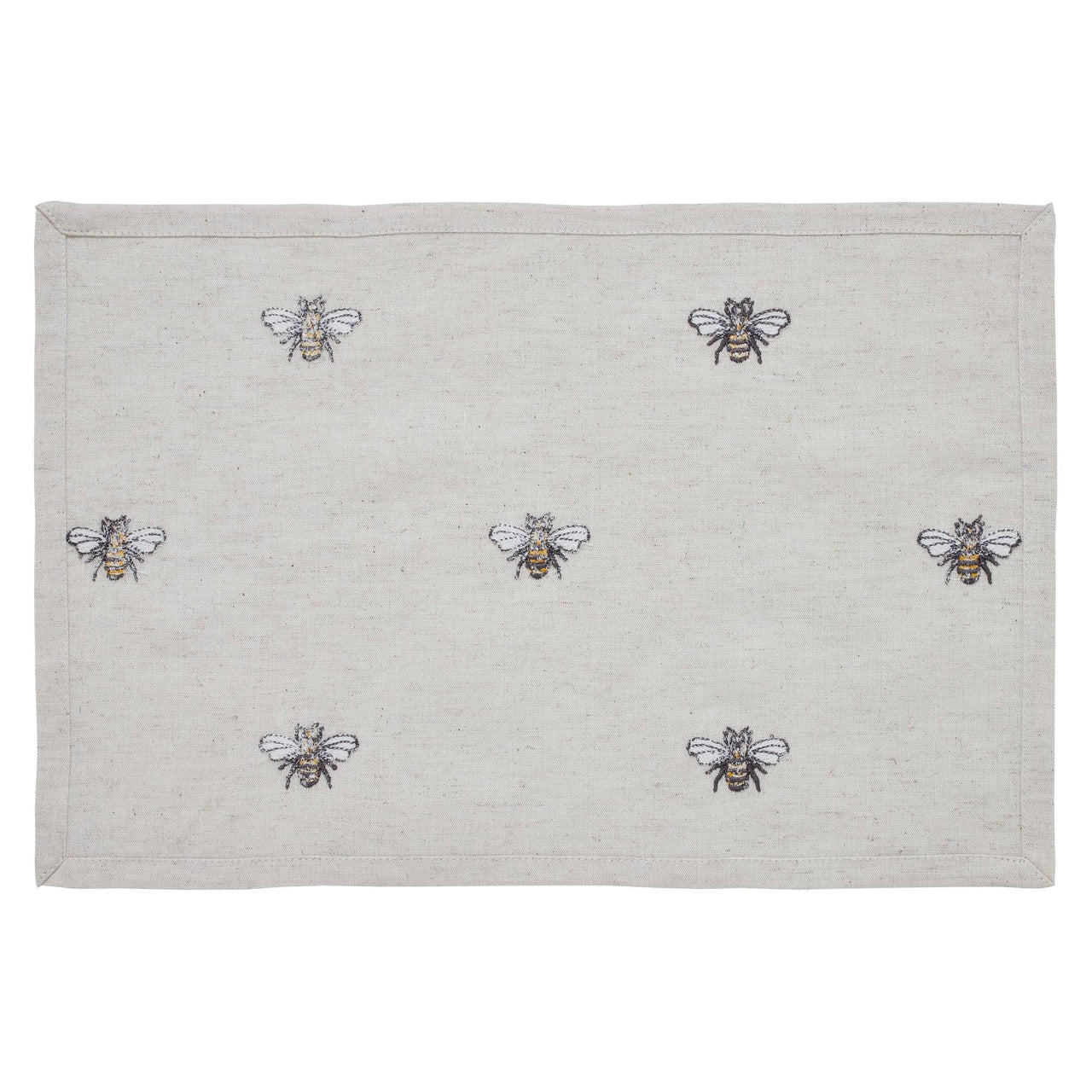 Embroidered Bee Placemat Set of 6 12x18 VHC Brands