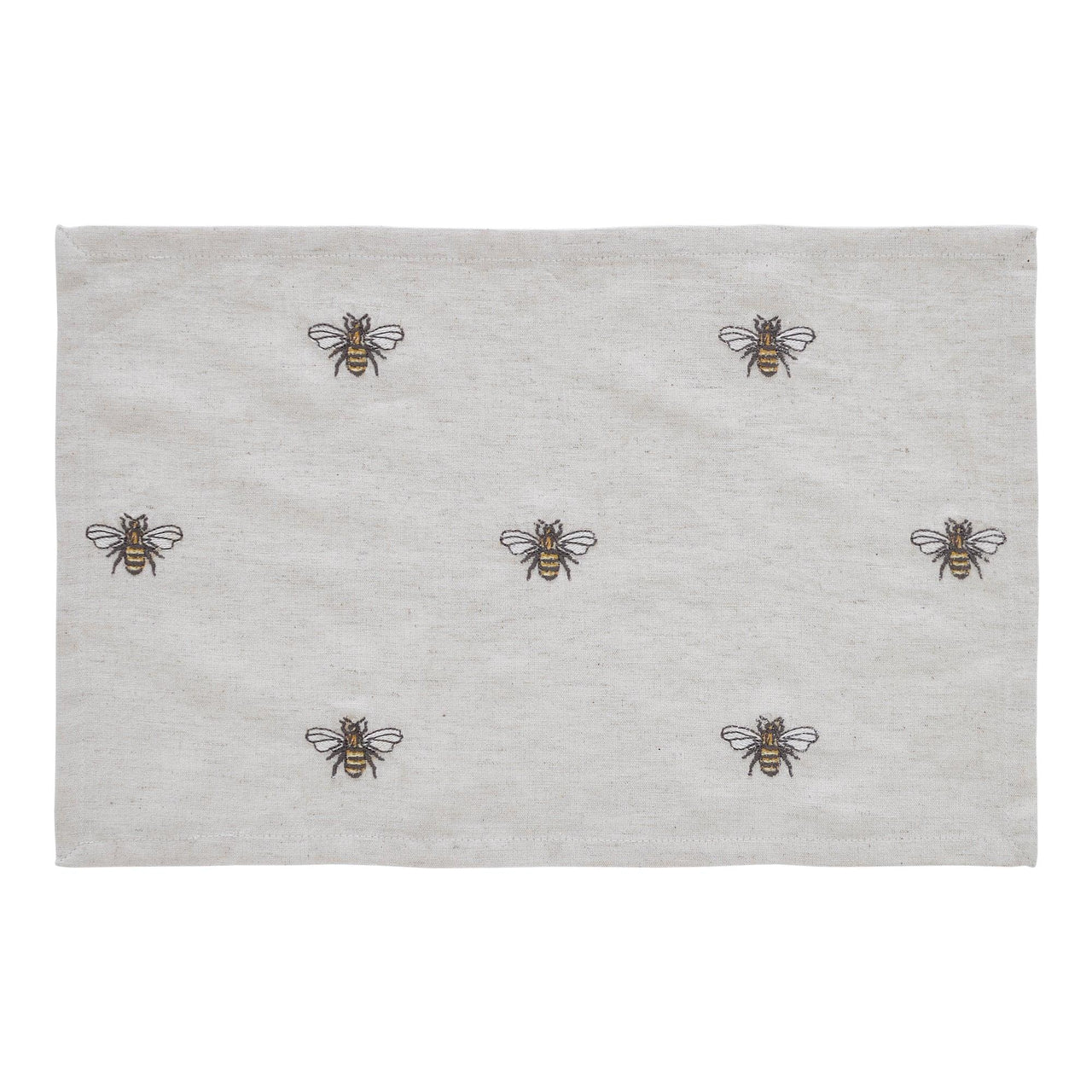 Embroidered Bee Placemat Set of 6 12x18 VHC Brands - The Fox Decor