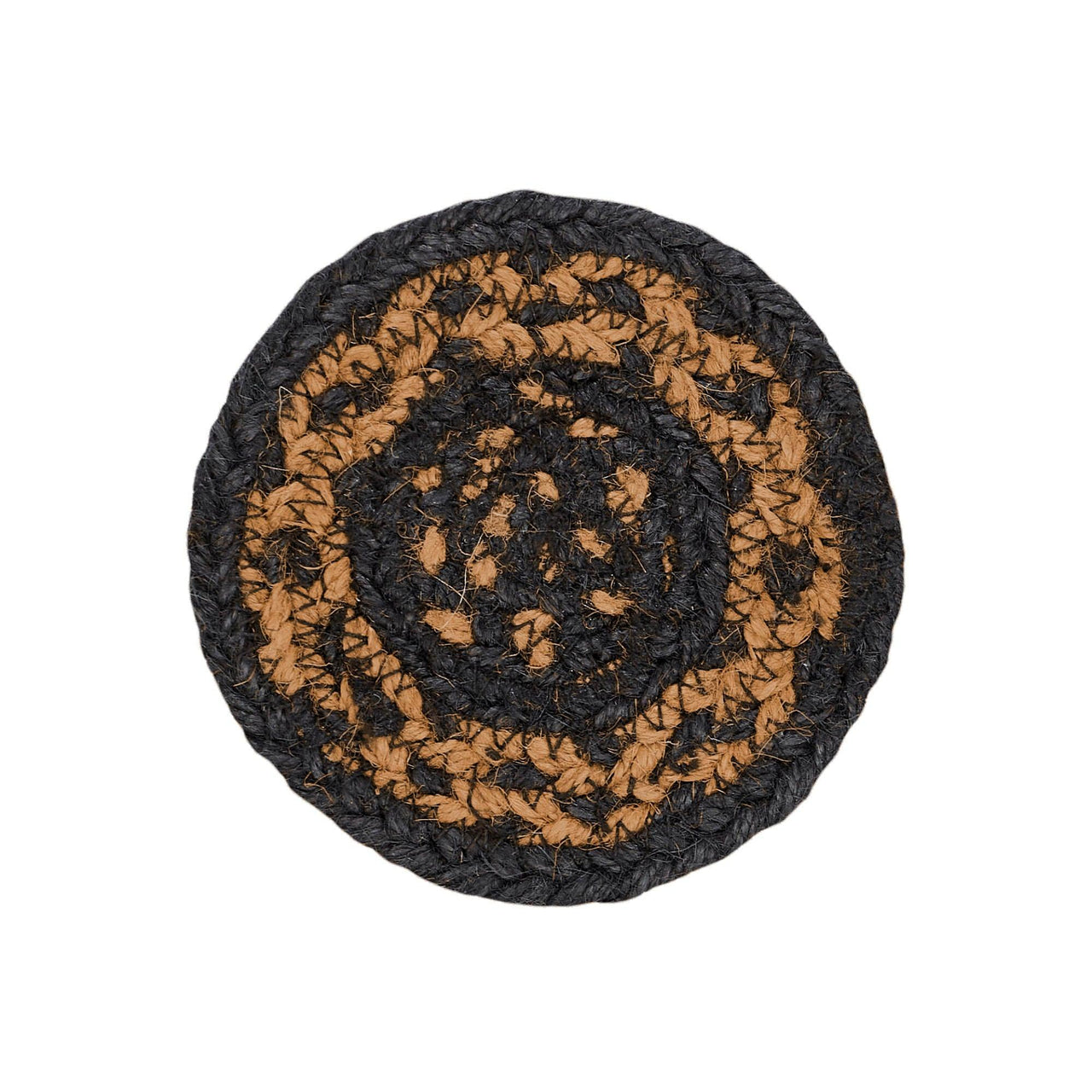 Black & Tan Jute Coaster Set of 6 VHC Brands - The Fox Decor