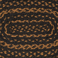 Thumbnail for Black & Tan Jute Oval Placemat 10x15 VHC Brands