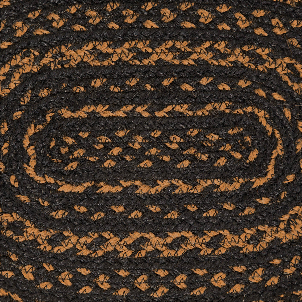 Black & Tan Jute Oval Placemat 12x18 VHC Brands - The Fox Decor