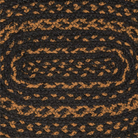 Thumbnail for Black & Tan Jute Oval Placemat 12x18 VHC Brands