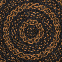 Thumbnail for Black & Tan Jute Braided Chair Pad 15 inch Diameter VHC Brands