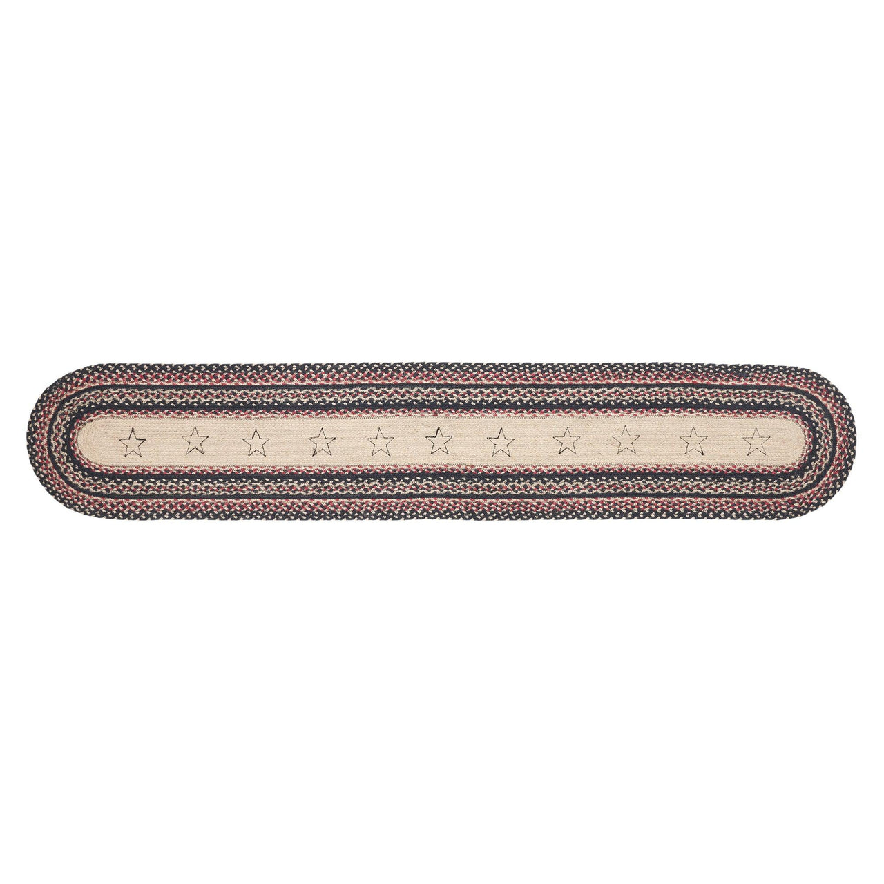 Colonial Star Jute Braided Oval Runner 13x72 VHC Brands - The Fox Decor