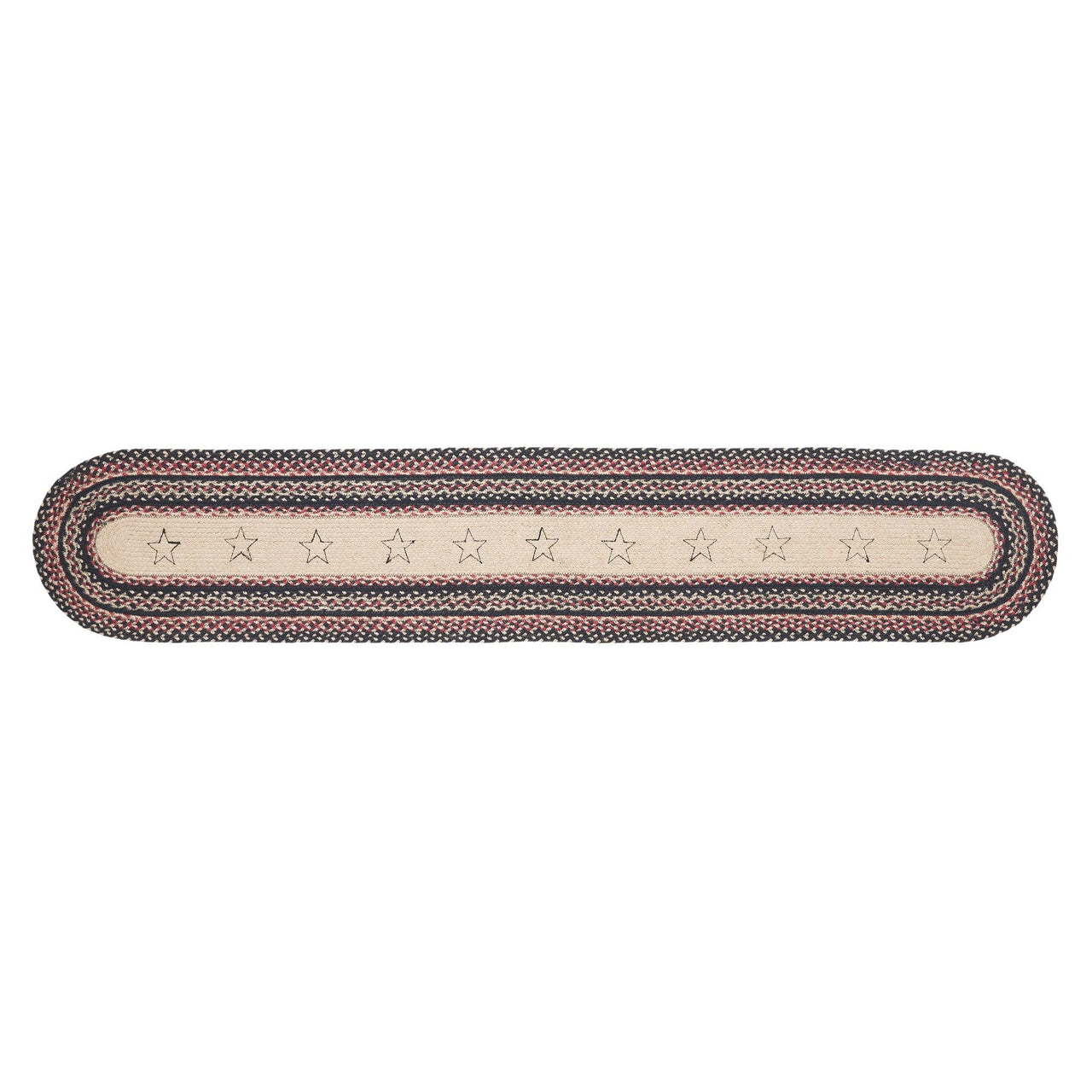 Colonial Star Jute Braided Oval Runner 13x72 VHC Brands