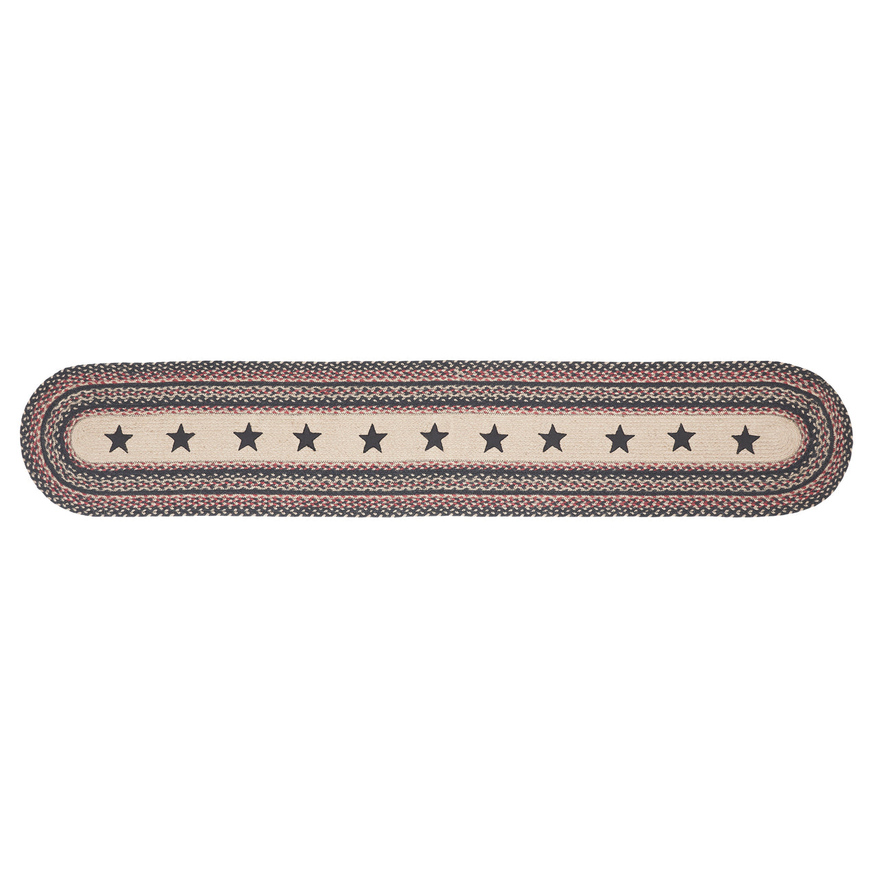Colonial Star Jute Braided Oval Runner 13x72 VHC Brands