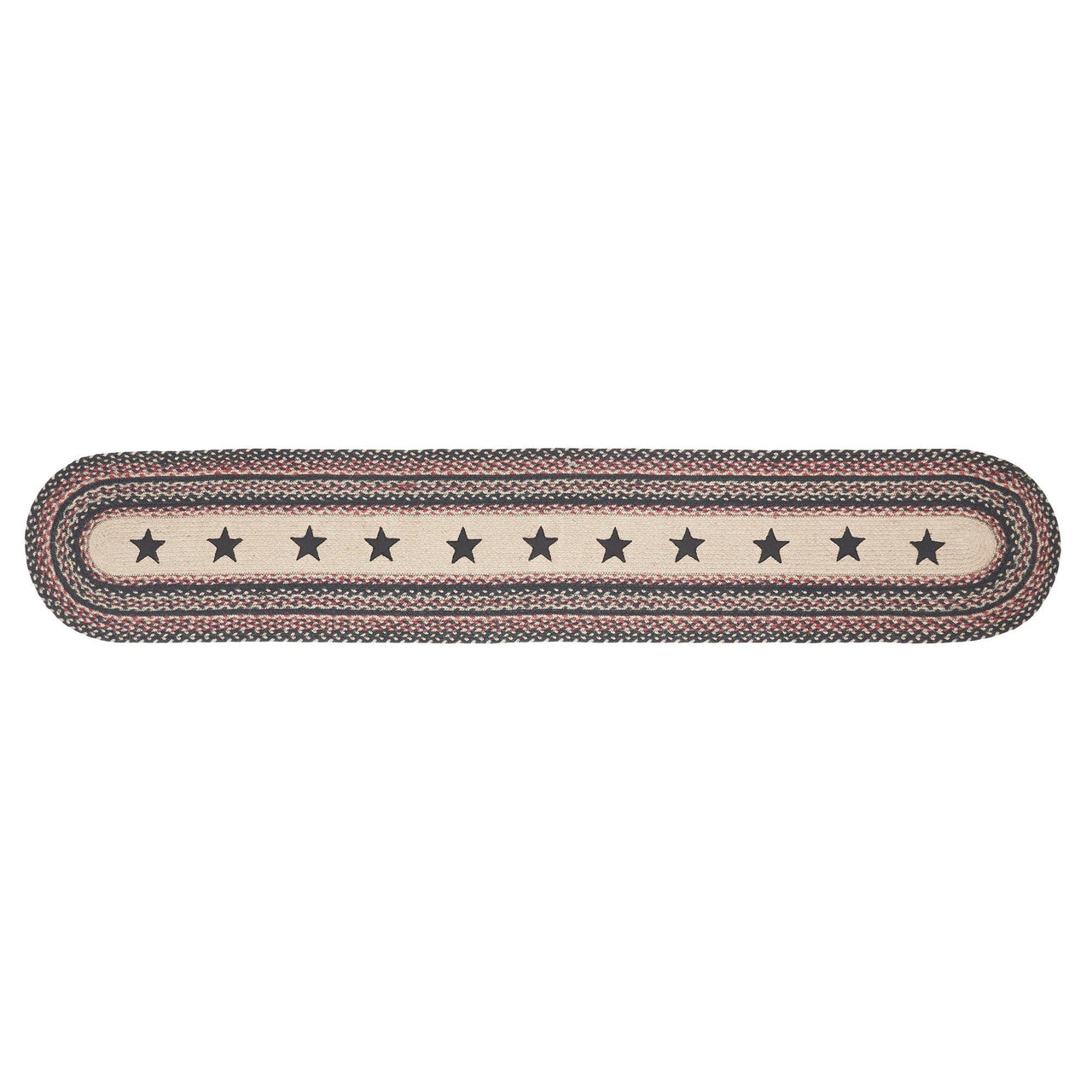 Colonial Star Jute Braided Oval Runner 13x72 VHC Brands