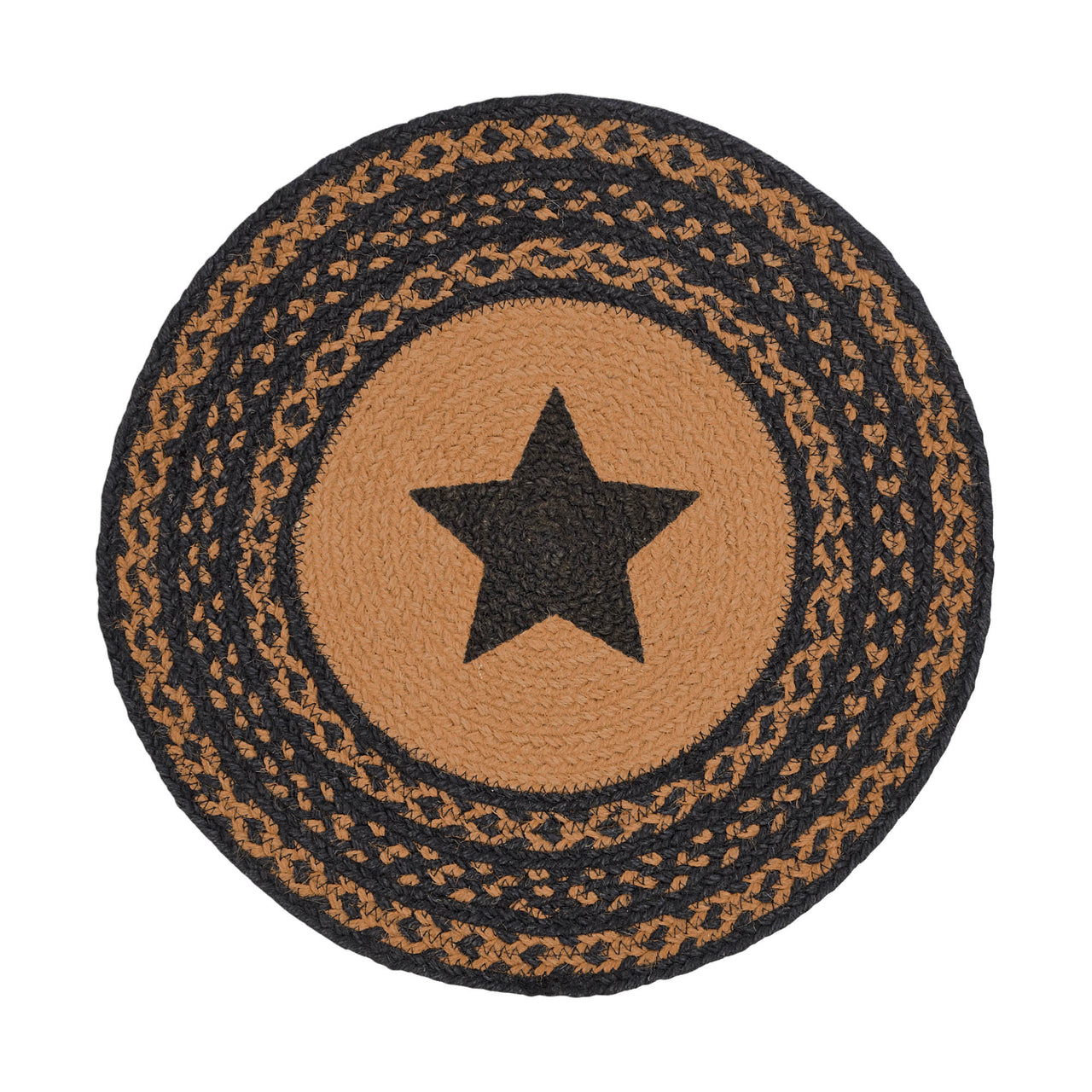 Farmhouse Jute Braided Trivet Stencil Star 15" VHC Brands