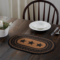 Farmhouse Jute Braided Placemat Stencil Stars 10x15 VHC Brands - The Fox Decor