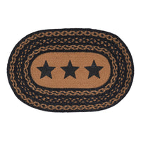 Farmhouse Jute Braided Placemat Stencil Stars 10x15 VHC Brands - The Fox Decor