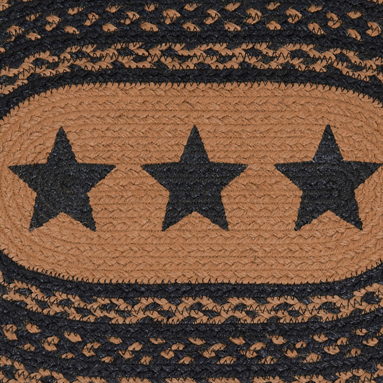 Farmhouse Jute Braided Placemat Stencil Stars 10x15 VHC Brands - The Fox Decor