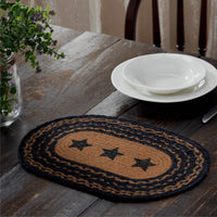Thumbnail for Farmhouse Jute Braided Placemat Stencil Stars 12x18 VHC Brands - The Fox Decor