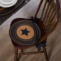 Thumbnail for Farmhouse Jute Braided Chair Pad Applique Star 15