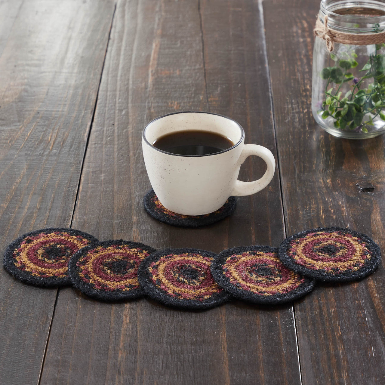 Heritage Farms Jute Coaster Set of 6 VHC Brands
