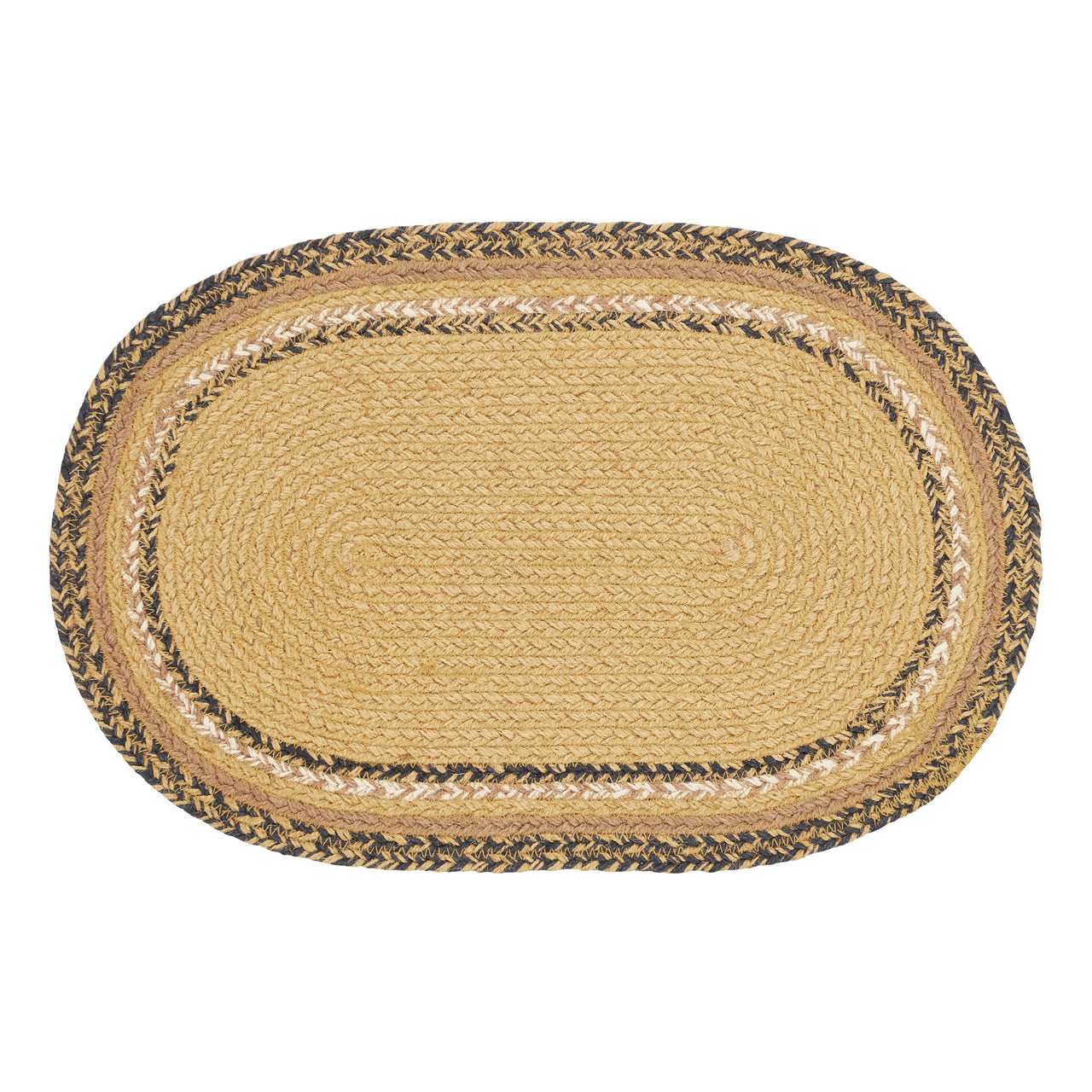 Kettle Grove Jute Braided Placemat Stencil Stars 12"x18" VHC Brands - The Fox Decor