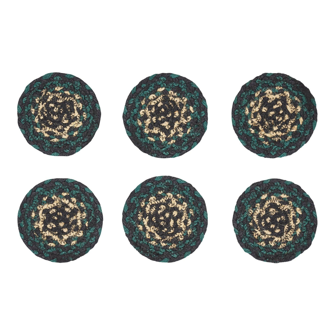 Pine Grove Jute Braided Coaster Set of 6 VHC Brands - The Fox Decor