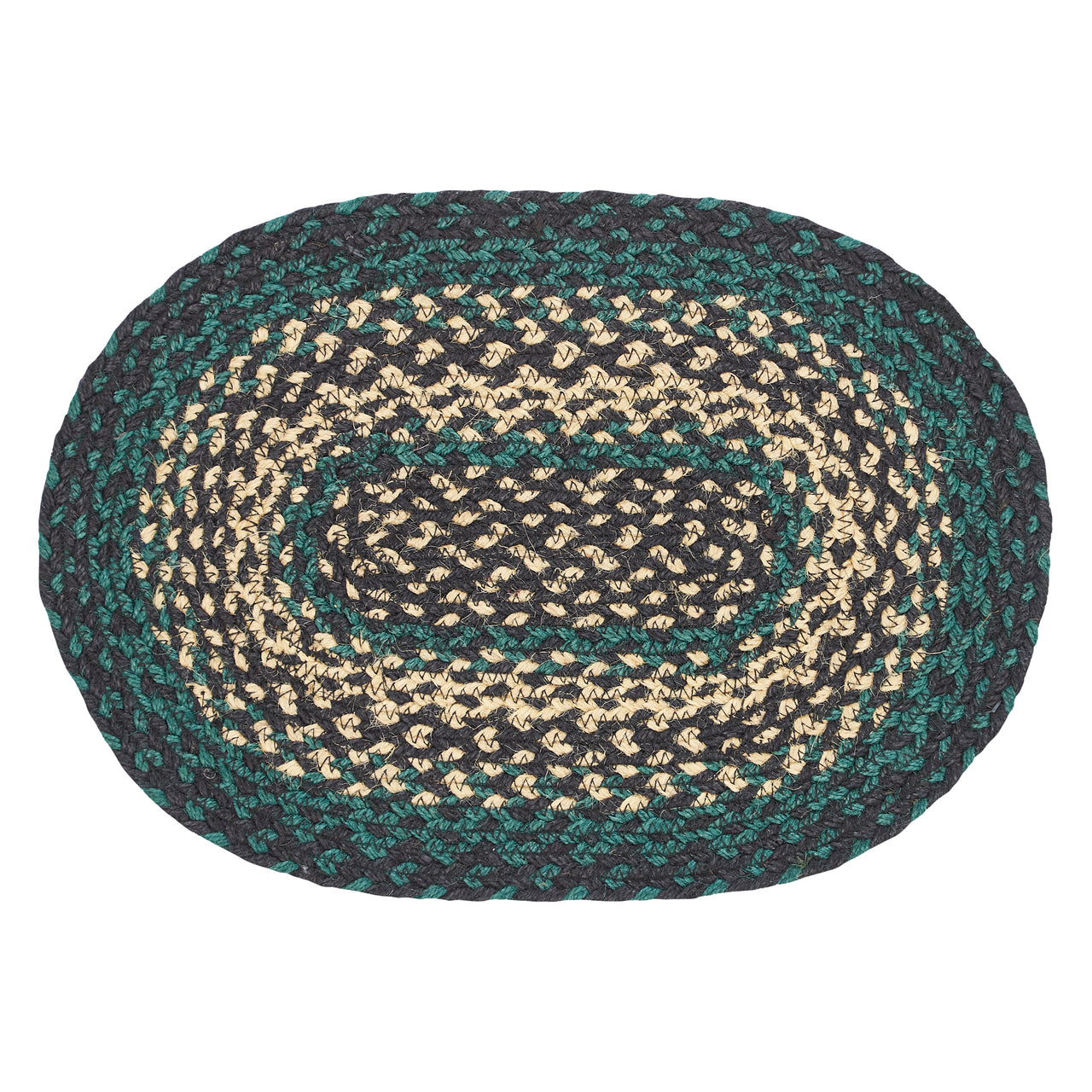 Pine Grove Jute Braided Oval Placemat 10"x15" VHC Brands - The Fox Decor