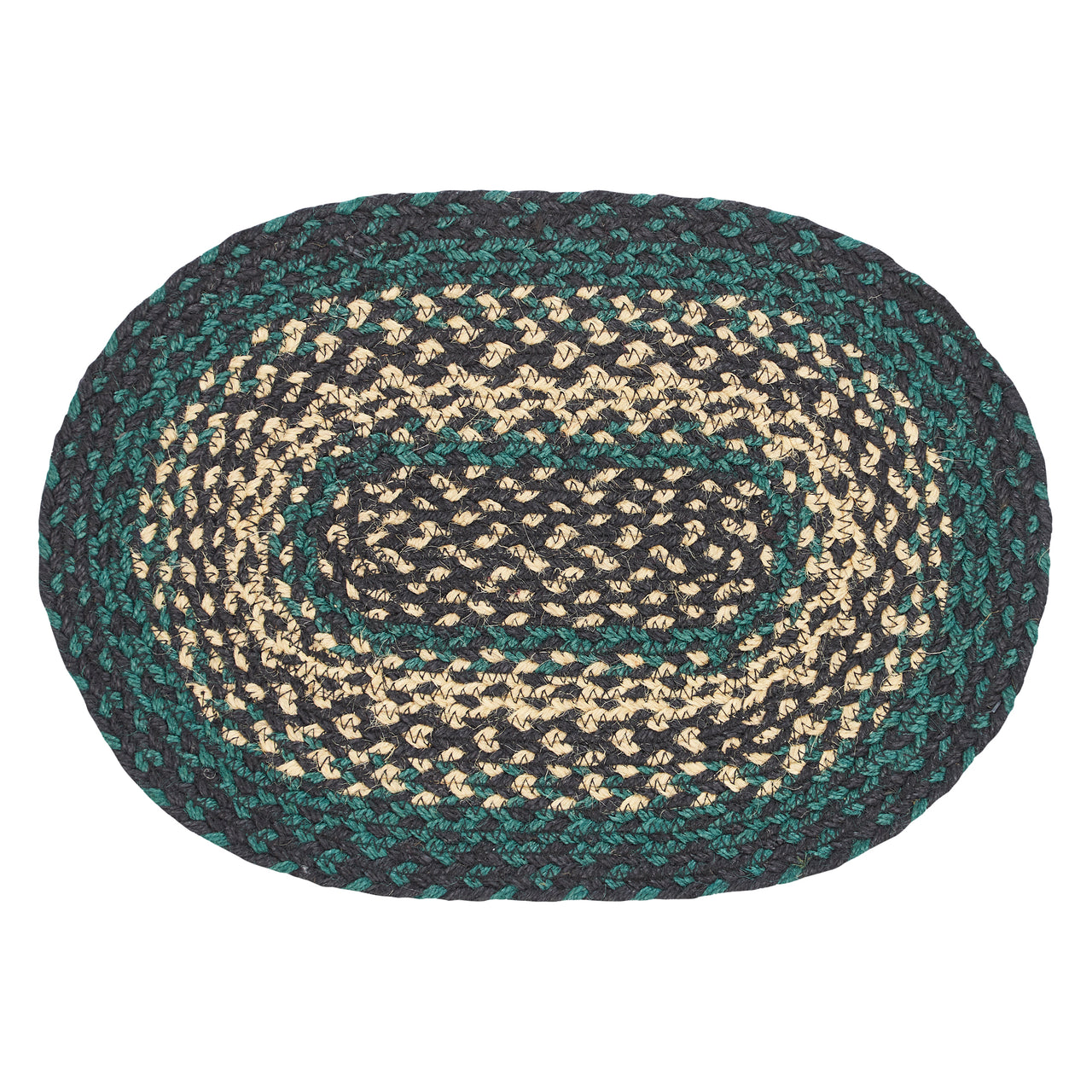 Pine Grove Jute Braided Oval Placemat 10"x15" VHC Brands