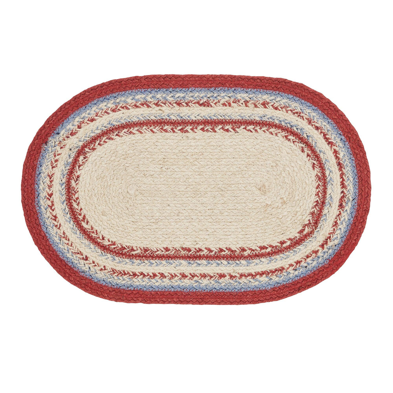 Celebration Jute Braided Oval Placemat 12x18 VHC Brands