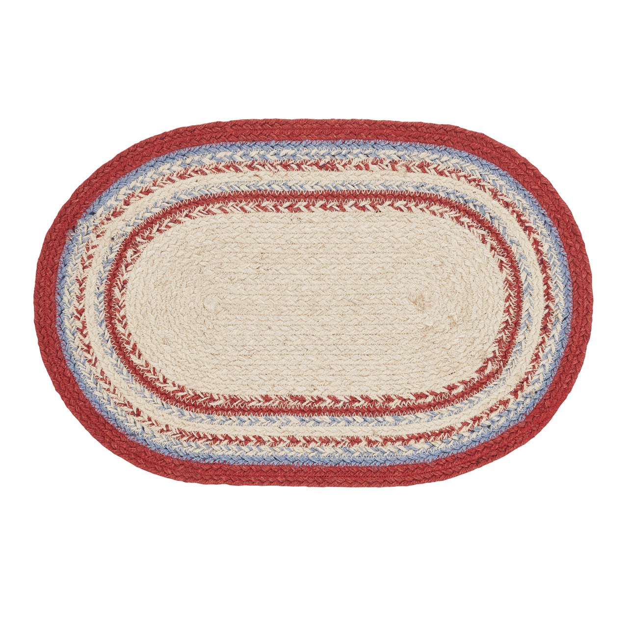 Celebration Jute Braided Oval Placemat 12x18 VHC Brands