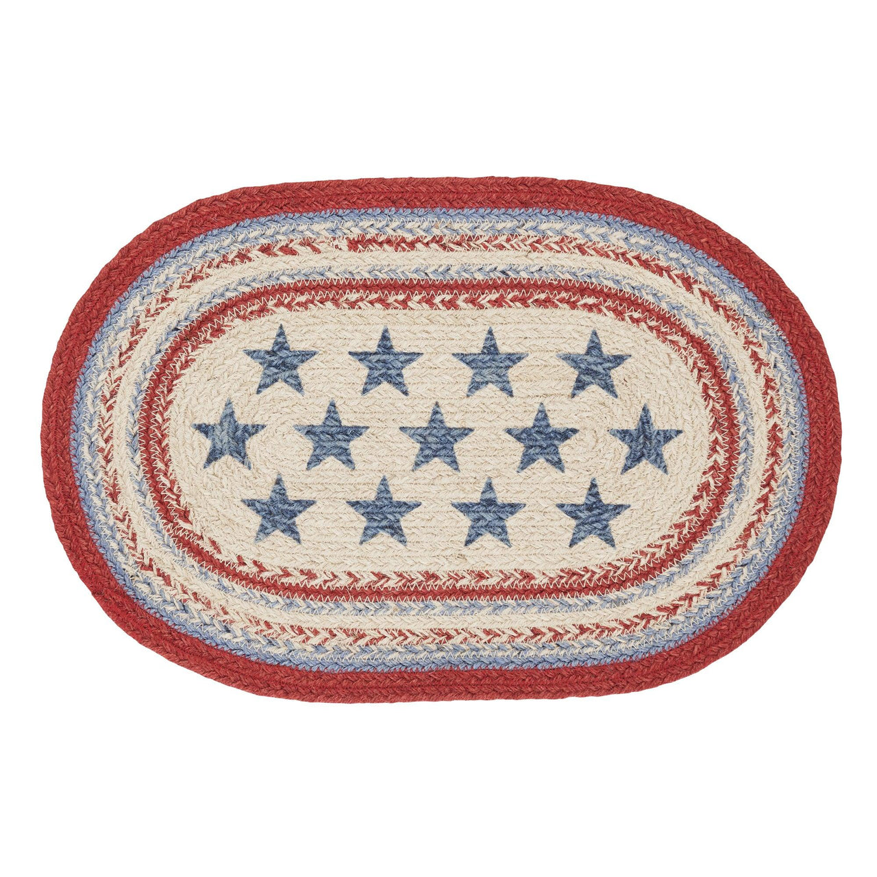 Celebration Jute Braided Oval Placemat 12x18 VHC Brands - The Fox Decor