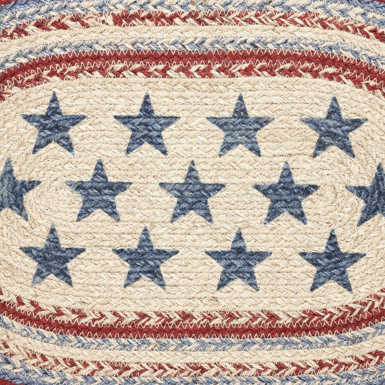 Celebration Jute Braided Oval Placemat 12x18 VHC Brands - The Fox Decor