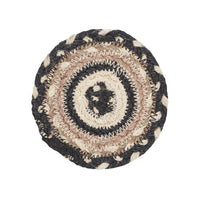Thumbnail for Sawyer Mill Charcoal Creme Jute Coaster Set of 6 VHC Brands - The Fox Decor