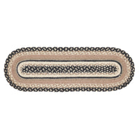Thumbnail for Sawyer Mill Charcoal Creme Jute Braided Oval Table Runner 8