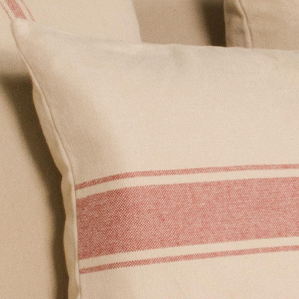 Oat Barn Red Grain Sack Stripe Lumbar Pillow Cover LC164017 - The Fox Decor