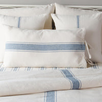 Thumbnail for Colonial Blue Cream Grain Sack Stripe Lumbar Pillow Cover LC165014 - The Fox Decor