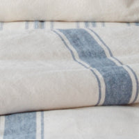 Thumbnail for Colonial Blue Cream Grain Sack Stripe Lumbar Pillow Cover LC165014