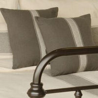 Thumbnail for Grain Sack Stripe Cream Pewter Lumbar Pillow Cover LC165065 - The Fox Decor