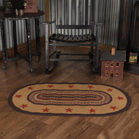 Thumbnail for Landon Jute Braided Rug Oval Stencil Stars 27