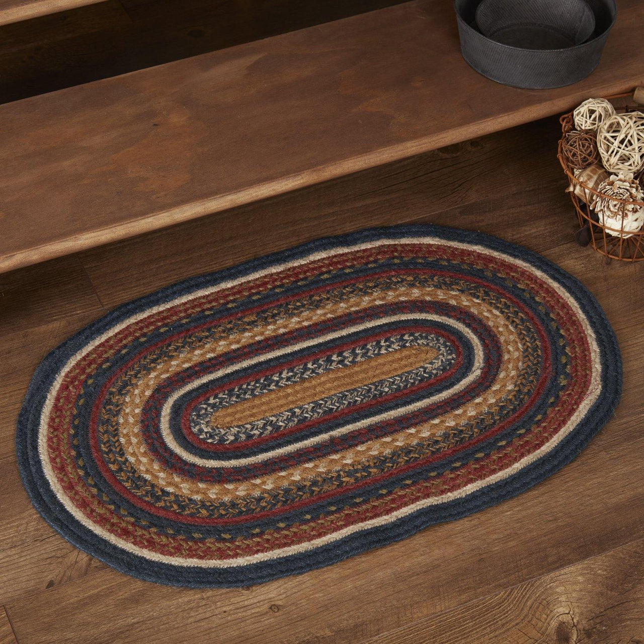 Stratton Jute Braided Rug Oval 20"x30" with Rug Pad VHC Brands - The Fox Decor