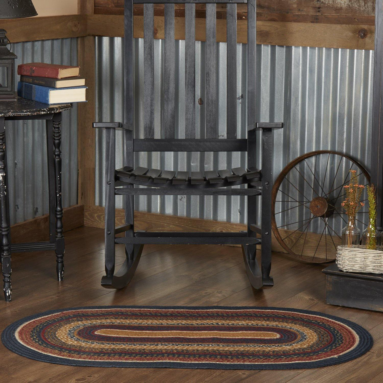 Stratton Jute Braided Rug Oval 27"x48" with Rug Pad VHC Brands - The Fox Decor