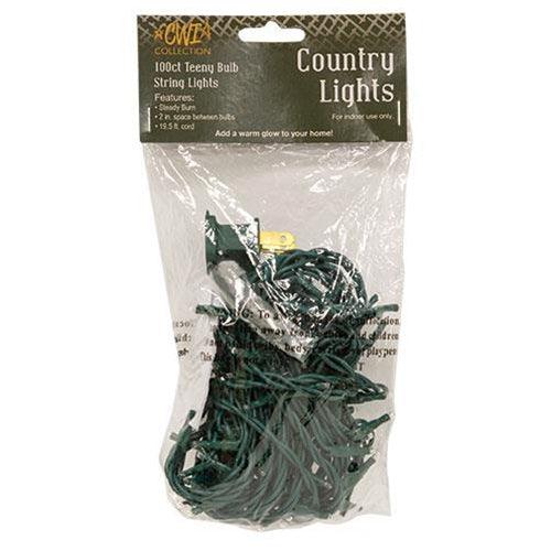 Teeny Lights, Green Cord, 100ct