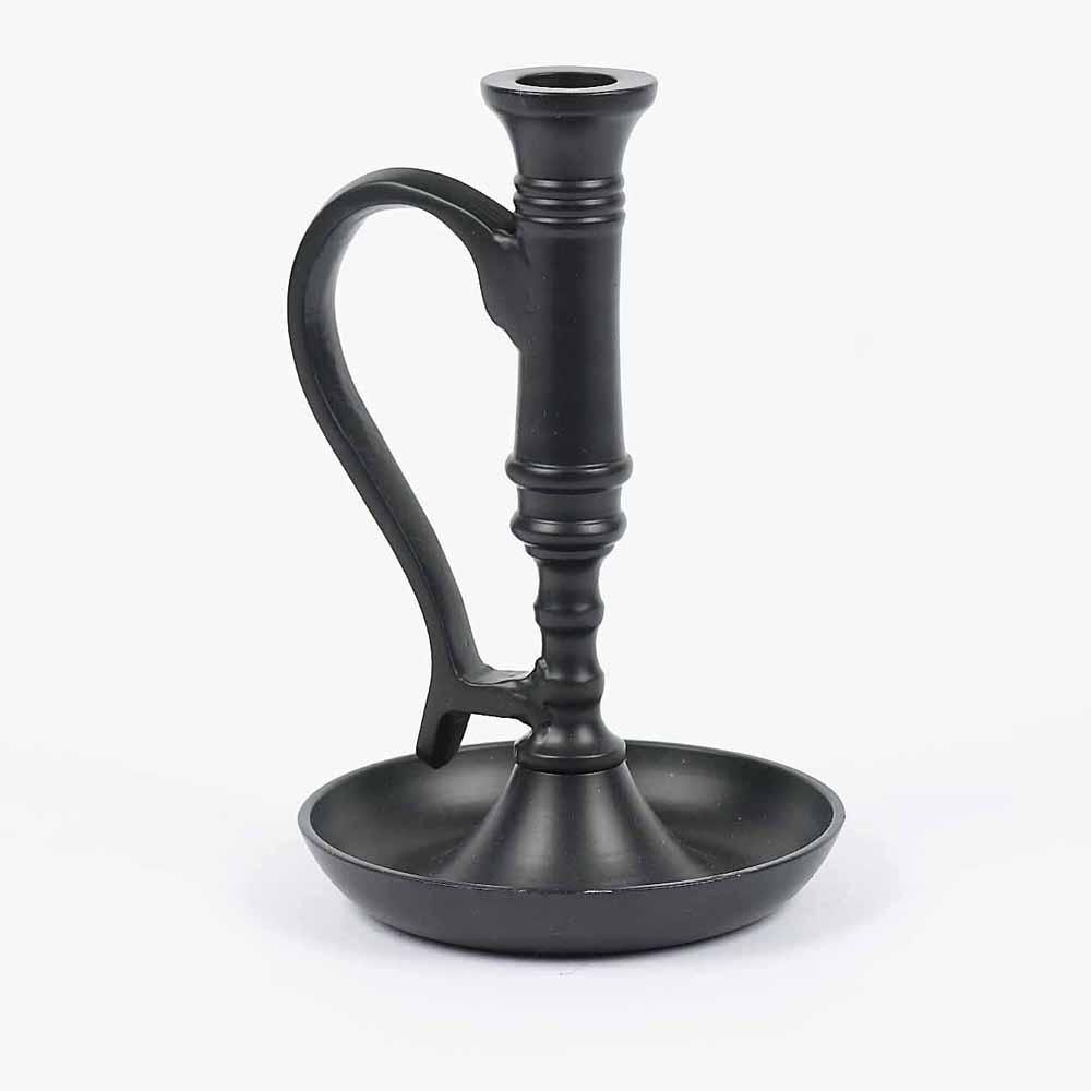 Black Williamsburg Candle Holder Metal MTRE0010 - The Fox Decor