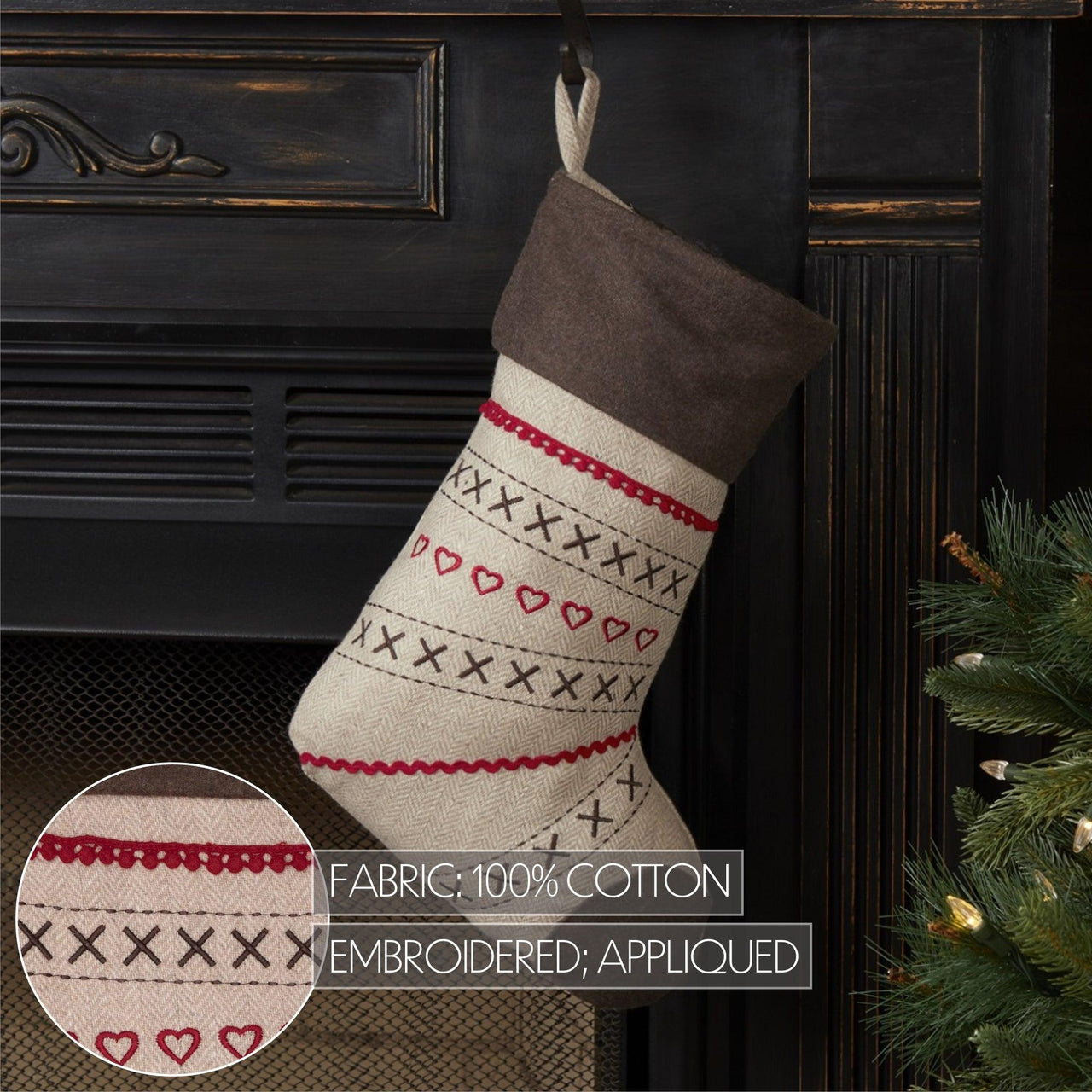 Merry Little Christmas Stocking 11x15 VHC Brands - The Fox Decor