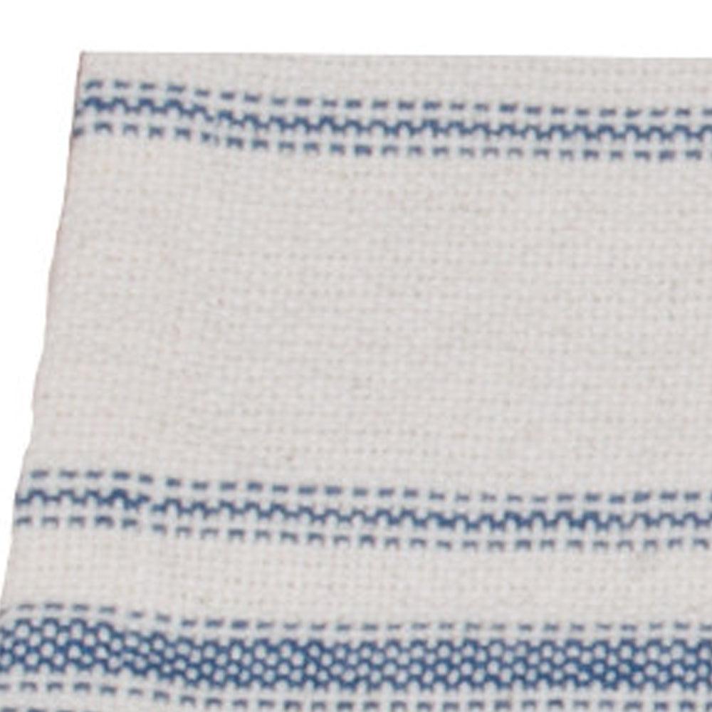 Colonial Blue Cream Grain Sack Stripe Napkin Set Of Six NK165014 - The Fox Decor