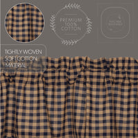 Thumbnail for Navy Check Scalloped Swag Curtain Set 36