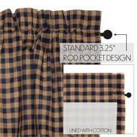 Thumbnail for Navy Check Scalloped Swag Curtain Set 36