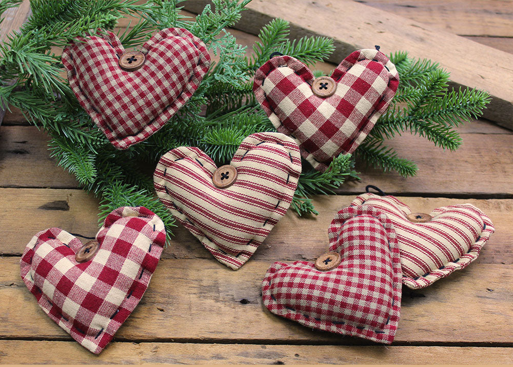 Heart Ornaments - set of 6 Ornament - Interiors by Elizabeth