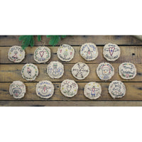 Thumbnail for Circle Embroidered Ornaments Set of 15 Ornament - Interiors by Elizabeth