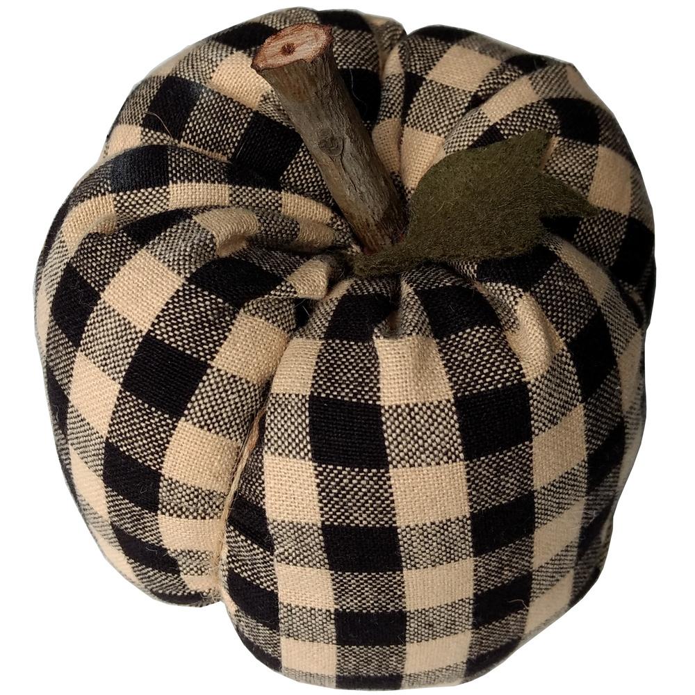 Stuffed Pumpkin Ornament 6" X 4" Heritage House Black Nutmeg ONRE0198 - The Fox Decor